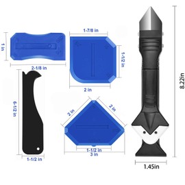 uncakil Caulking Tool Caulk Remover Grout Removal Tools,Multi 3 in 1 Caulking Tough Sealant Glass Glue Angle Scraper Cleaner,for Bathroom,Stove Gap Covers,Toilet Seat Cover,Home Improvement(11 Pcs)