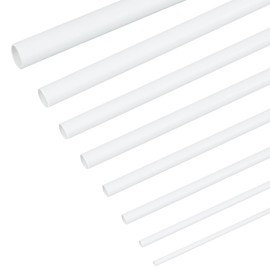 OLYCRAFT 40pcs 8 Size Model Tubes ABS Plastic Tube Round Diameter 2mm-10mm Length 250mm ABS Plastic Pipe DIY Sand Table Building Model Building Construction White