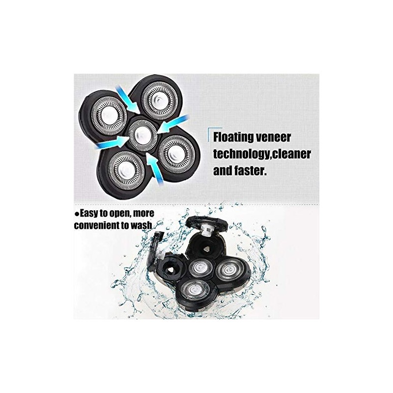Shaver Blade Heads for 5 Heads Razor Blade Heads, Electric