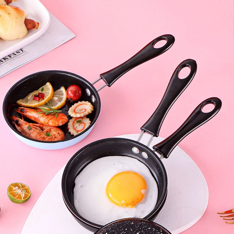 BOENLU 4.72in Mini Frying Pan, Stainless Steel Nonstick Induction Pot