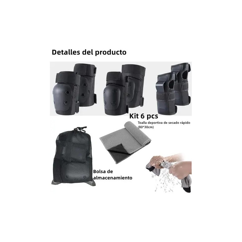 Coderas Rodilleras Protección Patinaje Muñeca Ajustable,7pcs