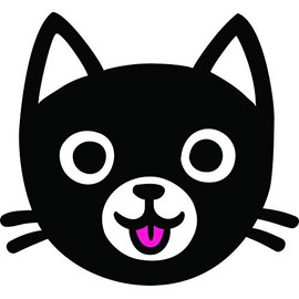 Kawaii Kitty Cat Sticking Tongue Out Cute Baby Pet Animal Cartoon Vinyl Sticker, White Snout