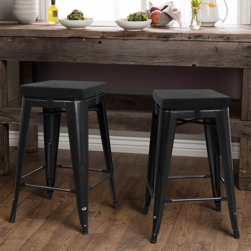 Tromlycs Stool Cushion Square for Bar Stools with Ties 14x14