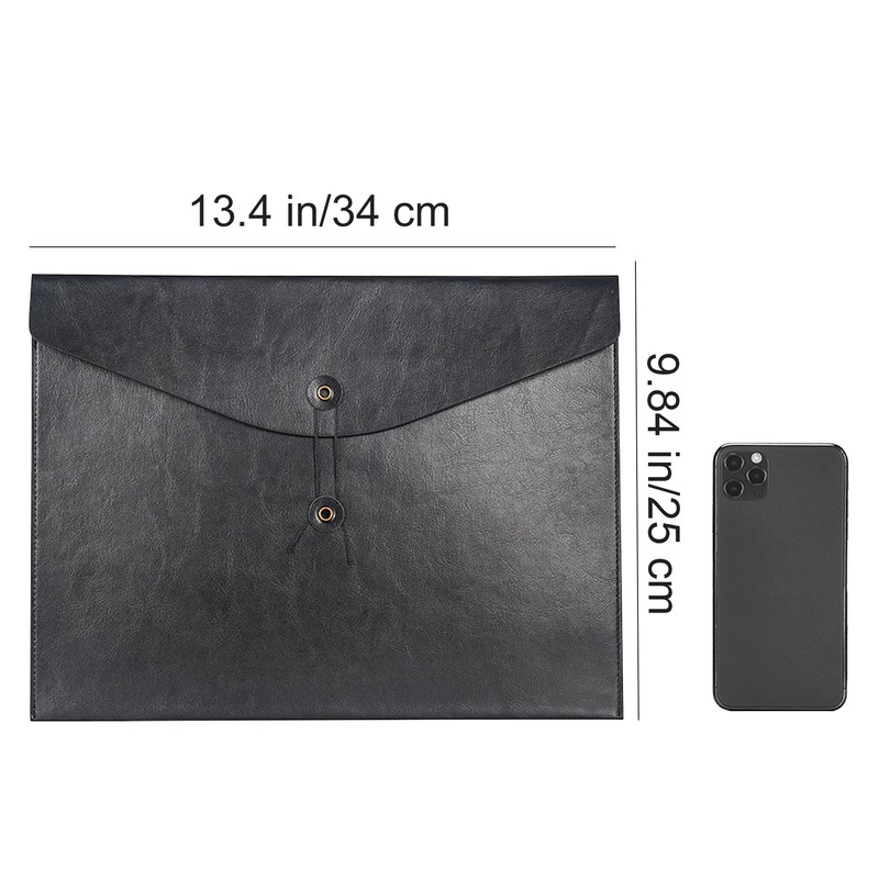 VANRA 書類ケース 持ち運び A4 横型 ファイルフォルダー PUレザー 紐付き 封筒 ドキュメントケース