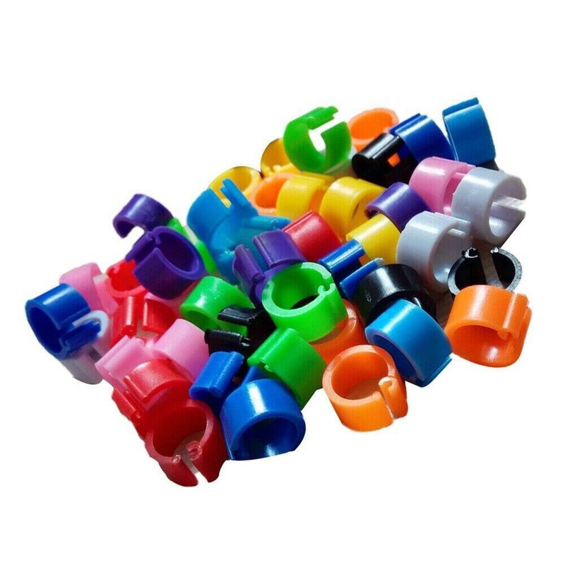 200pcs Mixed Colour Bird Foot Rings Leg Band Finch Canary