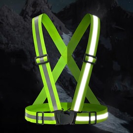 Reflective Vest Adjustable Running Safety Gear High Visibility Safety Vest High Vis Straps High Vis Belt Bike Reflective Belt Night Walking Accessories For Cycling Running Men Women Kids Childern