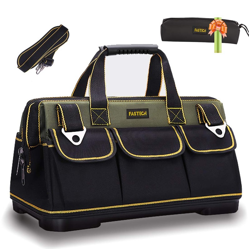 FASTECH 20-inch Wide Mouth Tool Bag with Water Proof Molded
