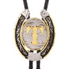 HUABOLA CALYN 2 Pieces Belt Buckle Bolo tie Set Golden