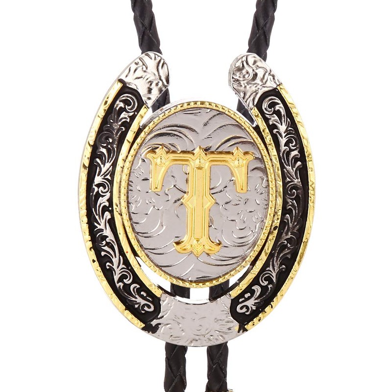 HUABOLA CALYN 2 Pieces Belt Buckle Bolo tie Set Golden