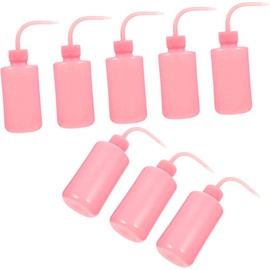 Botella para Limpieza de Pestañas de 250ml Boca Curva y Diseño a Prueba de Fugas, Paquete de 8 Piezas Color Rosa Flexible y Resistente para Uso Práctico
