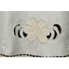 Creative Linens Embroidered Floral Cutwork Applique Tablecloth 88" Round Ivory