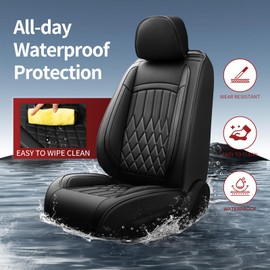 Banklif Fit for RAV4 Seat Covers Compatible with Toyota RAV4 2007-2025 2026 - Waterproof Breathable Leather Automotive Seat Cushions Protector,Airbag Compatible,Full Set 5 Seats(Black)