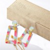 MALOYANVE Acrylic Dangles Drop Earrings for Women Multicolor Square Resin