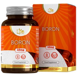 L1fe Nutrition LN Boron Supplements | 180 High Strength Vegan Boron Tablets - 10mg Supplement per Capsule | Non-GMO, Gluten, Dairy & Allergen Free | Manufactured in The UK