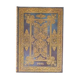 Paperblanks Blue Luxe Midi 12 Month Calendar 2025 Day to View Elastic Band Closure