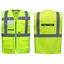 Instructor Superior Zipped Hi Vis Vest High Visibility Safety Waistcoat Pockets Reflective Bands Event Staff, Event Support, 12 Colour Options, Brook Hi Vis (Yellow, 3XL)
