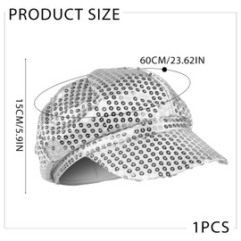 TUONYIS Sequin Hat 70s Disco Hat, Abba accessories Abba Hat, Glitter Hat, Disco Costume 70s Fancy Dress Accessories Women, for Theme Party Birthday Dance 70s Hippie Jazz Dancers Rapper (Silver)