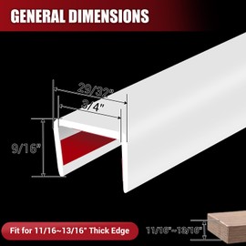 Rubber Edge Trim, Flexible Self-Adhesive U Shaped Peel and Stick Edge Banding, 3/4"(19mm) Wide Size U Channel Edge Protector, Baby Proof Edge Guards for Cabinets, Plywood, Furniture, 20Ft, White