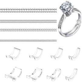 XENQITO Pack of 12 Ring Size Adjusters Invisible Ring Size Adjuster Set Invisible Ring Size Adjuster for Loose Rings Ring Size Adjuster Suitable Ring Reduction Invisible