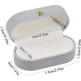 Velvet Double Ring Box,Vintage Velvet Double Ring Box,Velvet Ring Box Wedding Ring Box Double Ring Box Ring Storage Case,Vintage Double Ring Display Holder Velvet Travel Jewelry Box for Wedding