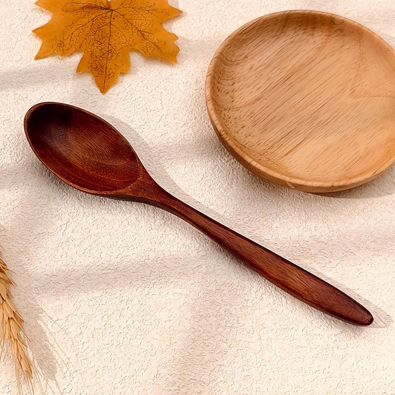 Foyscr Wooden Spoons, 6 Piece Set, for Honey, Tea, Coffee,