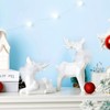 Allbaiyl 2Pcs Ceramic Christmas Reindeer Figurines, White Deer for Winter