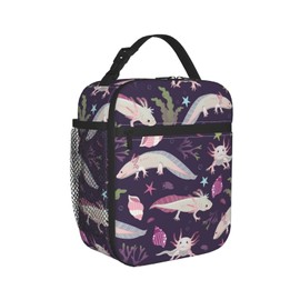 KUOAICY Axolotl Lunch Box Lunch Box Reusable Insulated Totes Lunch Bag Thermal Cooler For Boy Girls School Men Women Beach Picnic Travel