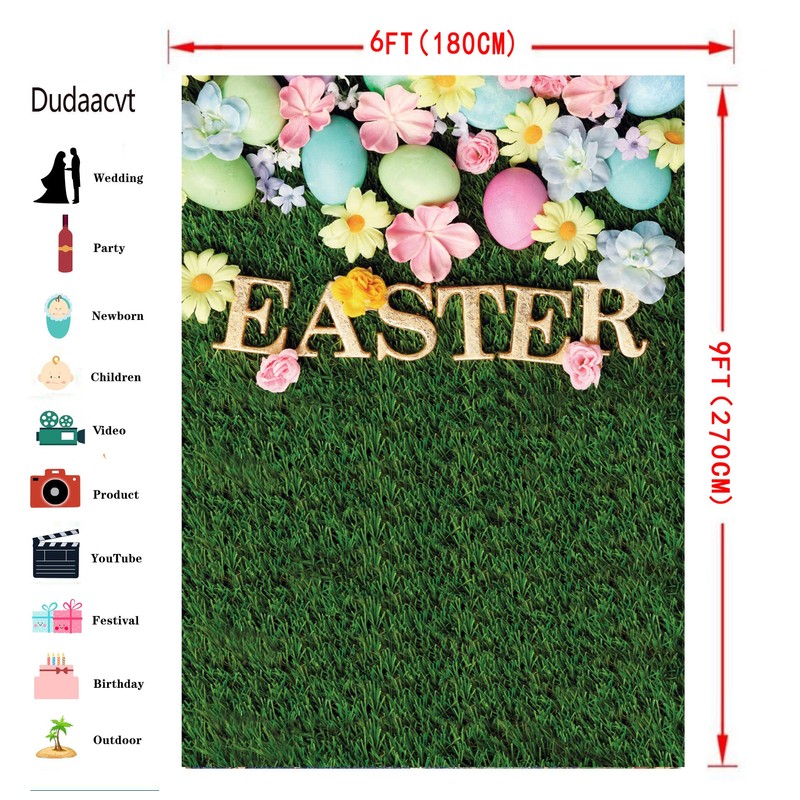 Dudaacvt 6x9ft Easter Backdrop Happy Easter Backdrops Easter Green Grass
