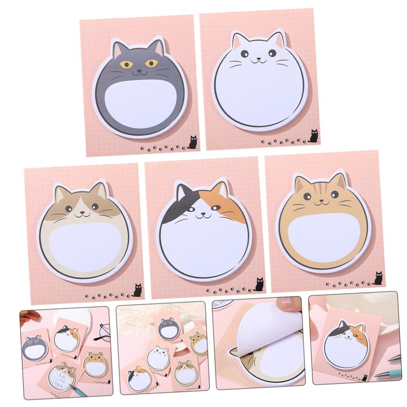 jojofuny Cute Cartoon Cat Memo Pads Portable Note Stickers for
