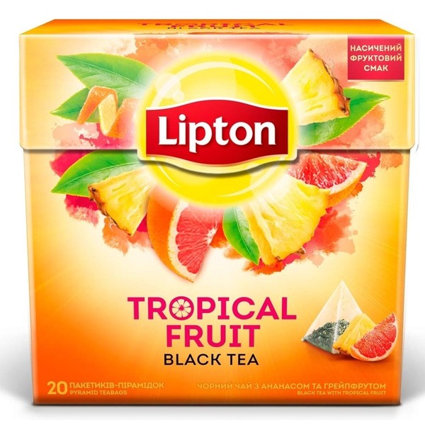 Lipton Tropical Fruit Black Tea 20 Pyramid Tea Bags