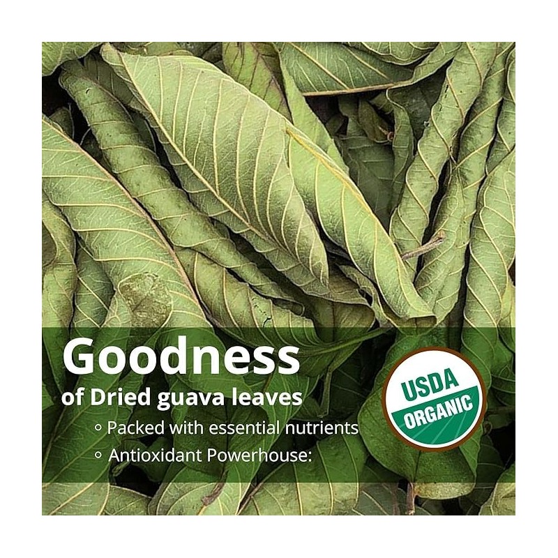 Akshit Organic Guava Leaves, Dried From Fresh Guava Leaves, Caffeine