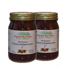 Traverse Bay Farms All Natural Cherry Jalapeno Jam, 15 oz each - 2 pack - (Cherry Pepper Jelly)