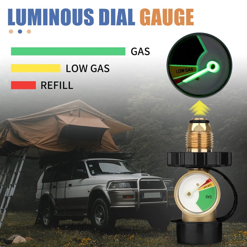 Aekops Propane Tank Adapter with Gauge Converts POL LP Tank