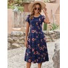 Zeagoo Ladies Summer Dresses Short Sleeve Midi Dresses with Pockets