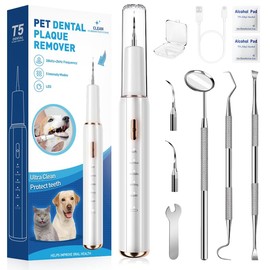 Dog Plaque and Tartar Remover - Dog Tooth Brushing Kit Electric Toothbrush for Dogs,5 Adjustable Mode& 3 Cleaning Head, Plaque Remover for Teeth Stains for Dogs and Cats (Blcak)