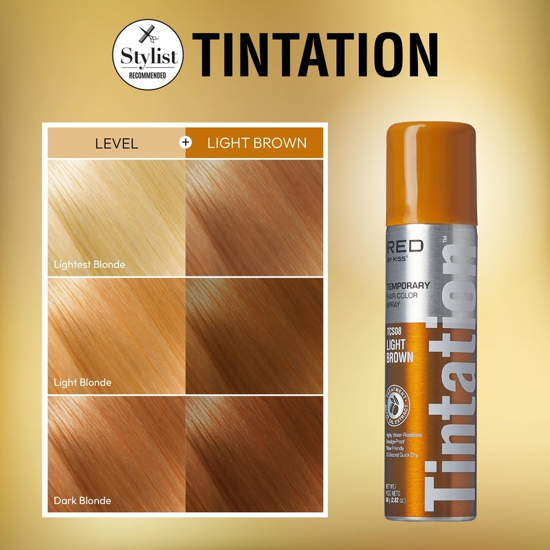 Red by Kiss Tintation Temporary Hair Color Spray, Instant Gray