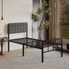 Fly-CTsoar 18 Inch Twin Bed Frame with Upholstered Headboard and