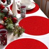 30 PCS Red Paper Placemats Round Place Mat Glitter Disposable