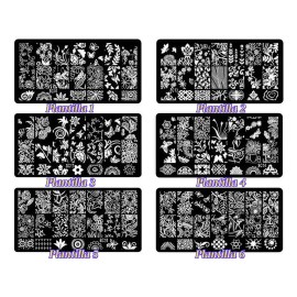 Estampas Sello Uñas: 9 Plantillas+sello+raspador+bolsa Láser