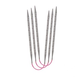 Addi AD1802030-04.50 Double Pointed Knitting Needles, Metal, Pink/Silver, 30 cm, 4.5 mm, 3 Count
