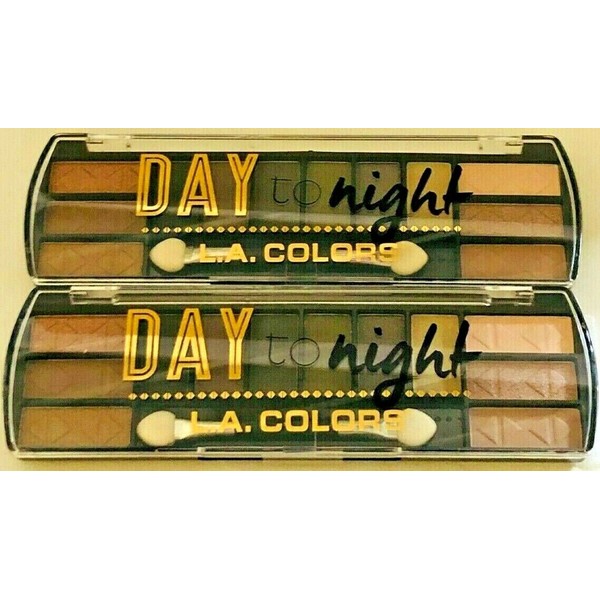 L.A. Colors Day To Night "Sunrise" Eye Shadow Palette-12 Colors-#CES422 LOT OF 2