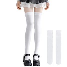 Allanve Knee High Socks, Black, White, 3D Compression for Beautiful Legs, Leg Lengthening Effect, Hard to Slip Off, High Socks, Women's Knee High Stockings, Tights, Stretchy, Breathable, Socks