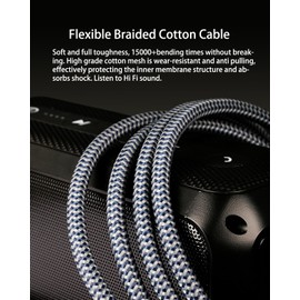 3.5mm to 2RCA Audio Cable 6.6ft/2m Aux to RCA Headphone Male to Male Jack Adapter Cotton Braided 1/8 to RCA Audio Y Cord Subwoofer Cable