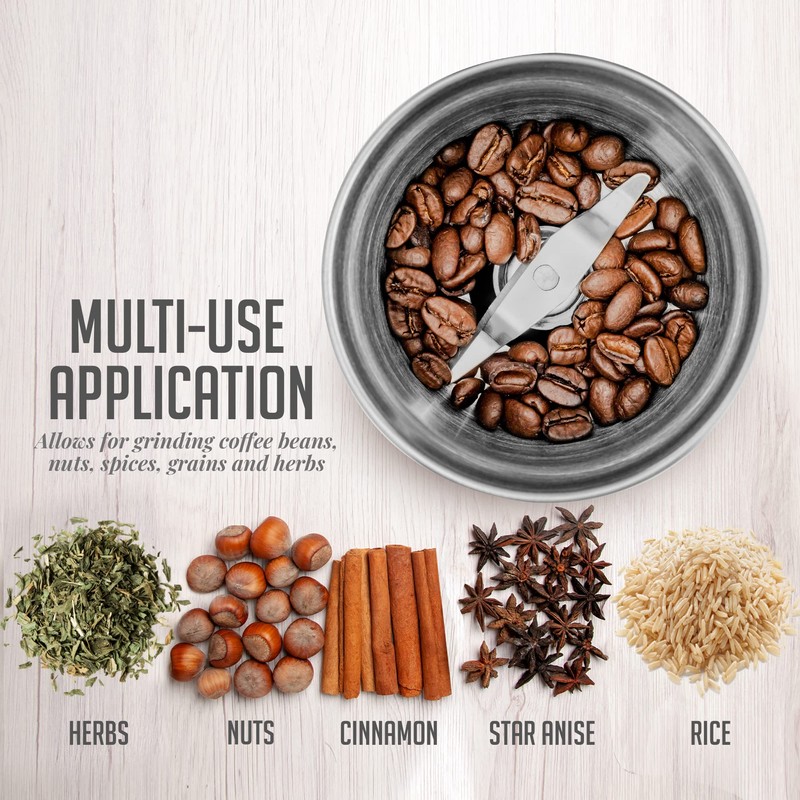 OVENTE Electric Coffee Grinder, 200W Powerful Coffee Bean & Spice
