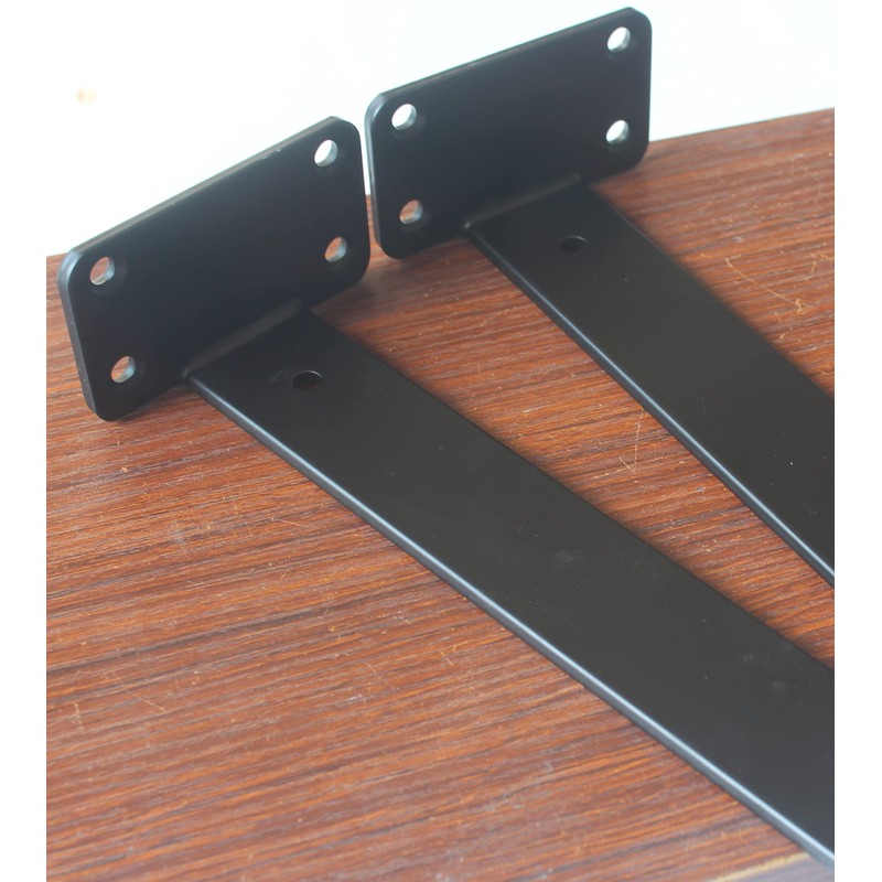 6 Pack - 8 inch Black Hidden L Shelf Bracket