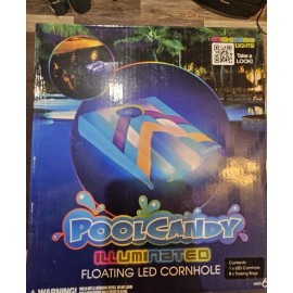 PoolCandy Illuminated Floating Led Cornhole Color Changing Lights for Pool Party