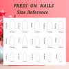 Press on Nails Short Almond Fake Nails Brown Nails Press