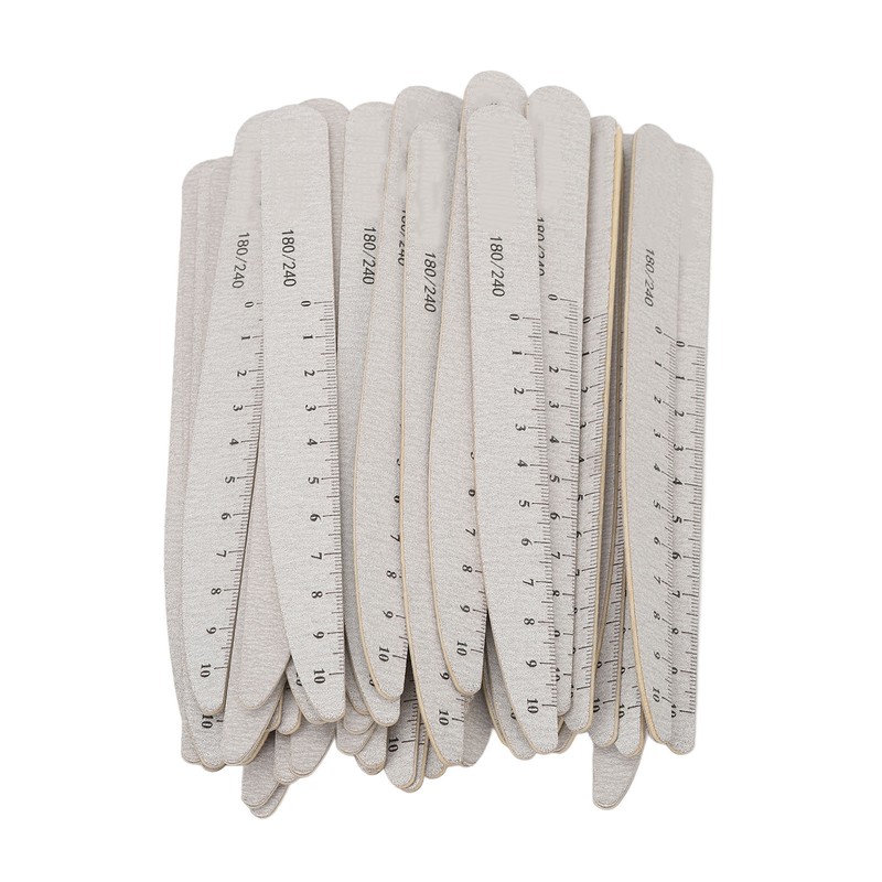 50pcs Washable Reusable Nail File with Scale Professional Home Salon