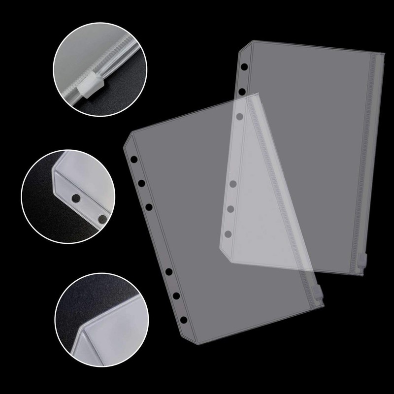 Pack of 20 A6 Holes Binder Pockets, 6-Hole Binder Pockets,