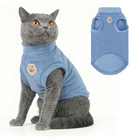 BEAUTYZOO Cat Sweater Turtleneck - Soft Fleece Cat Sweaters for Cats Only Warm Kitten Clothes, Fall Winter Pet Coat Pullover Sweatshirt Clothing Also for Puppy Small Dogs Sphynx Hairless Cats
